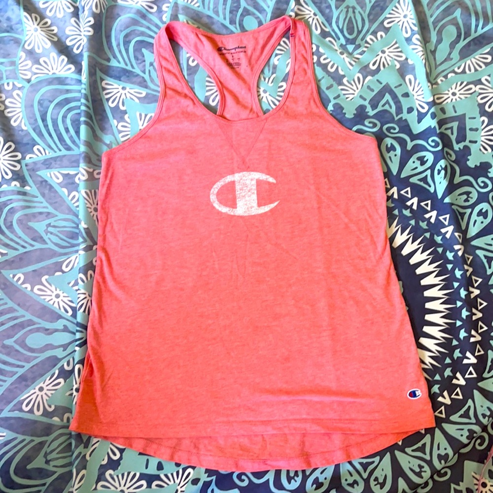 Champion racer back style tank top. Coral colored tank top in very good shape.